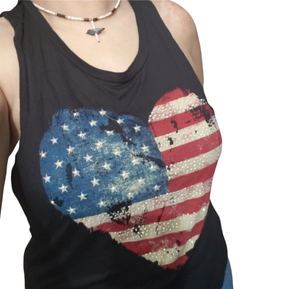Charlotte Russe Heart American Tank Top - Picture 5 of 6